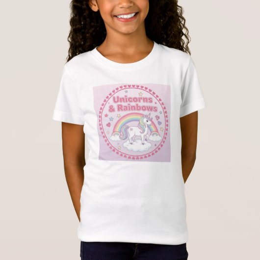 ユニコーンと虹 Tシャツ (正面)