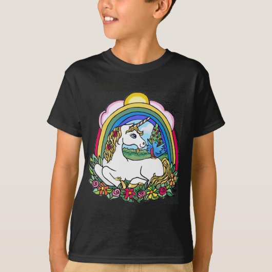ユニコーンと虹 Tシャツ (正面)