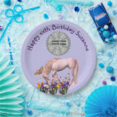 ユニコーンと蝶の写真の誕生日パーティー ペーパープレート (パーティー)