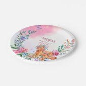 ユニコーンと蝶の魔法の赤ちゃんシャワーテーマ ペーパープレート (アングル)