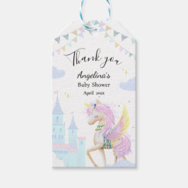 ユニコーンと赤ちゃんシャワーのためのギフトラベル。 ギフトタグ