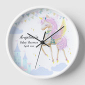 ユニコーンと赤ちゃんシャワーのための壁時計。 壁時計 (正面)