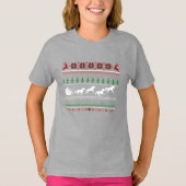 ユニコーンと醜いクリスマスサンタのソリ Tシャツ (正面)