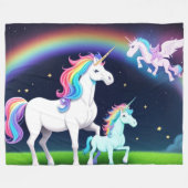 ユニコーンと魔法 フリースブランケット (正面(横))
