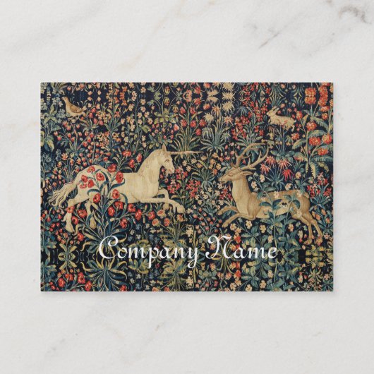 ユニコーンと鹿、森林動物のフローラ羊飼い 名刺 (裏面)