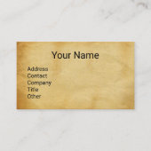 ユニコーンと鹿、森林動物の赤いフローラ羊皮紙 名刺 (正面)