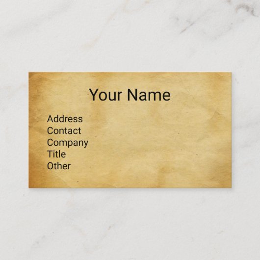 ユニコーンと鹿、森林動物の赤いフローラ羊皮紙 名刺 (正面)