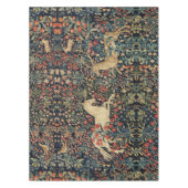 ユニコーンと鹿、花、森林動物のフローラ テーブルクロス (正面)