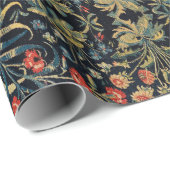 ユニコーンと鹿、花、森林動物のフローラ ラッピングペーパー (ロールコーナー)