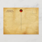 ユニコーンと鹿、花、森林動物レッドフローラ シーズンポストカード (裏面)