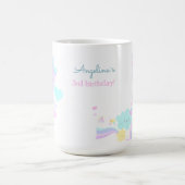 ユニコーンと3歳の誕生日おもしろいマグ。 コーヒーマグカップ (中央)