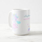 ユニコーンと3歳の誕生日おもしろいマグ。 コーヒーマグカップ (正面左)