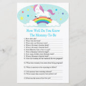 ユニコーンどのように良く赤ちゃんシャワーのゲームを知っている (正面)