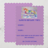 ユニコーンにあなたはひとりだけ！誕生日招待状 招待状 (正面/裏面)