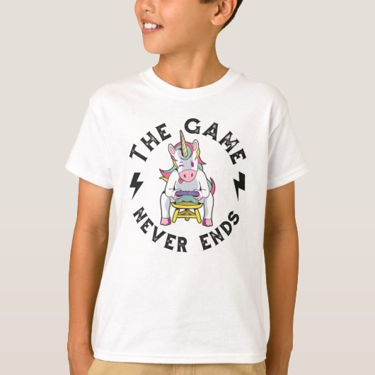 ユニコーンにとってゲームは終わらない Tシャツ (正面)