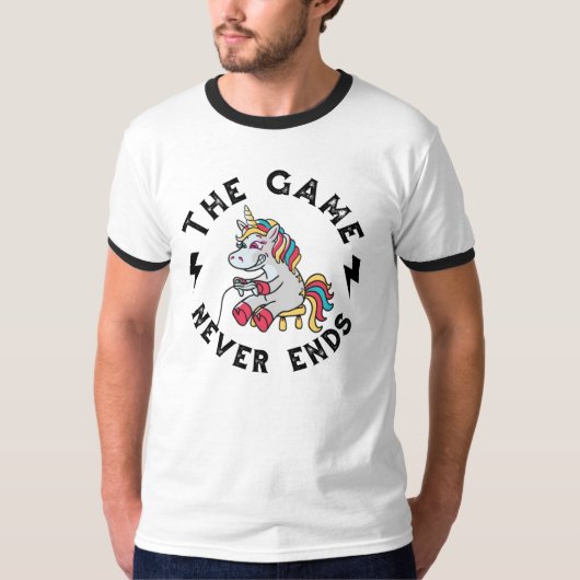 ユニコーンにとってゲームは終わらない Tシャツ (正面)