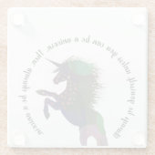 ユニコーンになれないなら、いつも自分でいてね。 ガラスコースター (裏面)