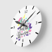 ユニコーンになろう ラウンド壁時計 (傾斜)