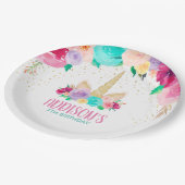 ユニコーンによっては誕生日のベビーシャワーの紙皿が夢を見ます ペーパープレート (アングル)