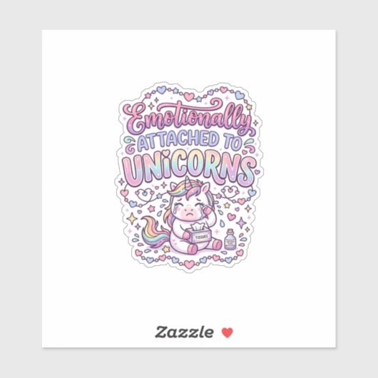 ユニコーンにハートを奪われたユニコーン オリジナル シール (シート)