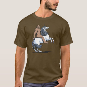 ユニコーンに乗っているビッグフット Tシャツ