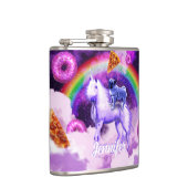 ユニコーンに乗って宇宙の虹のパグ フラスク (右)