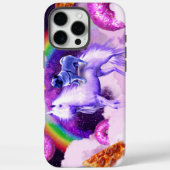 ユニコーンに乗って宇宙の虹のパグ Case-Mate iPhoneケース (裏面)