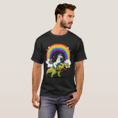 ユニコーンに乗られたティラノサウルス Tシャツ (正面フル)