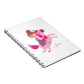 ユニコーンに乗るかわいいブロンドの髪の少女 ノートブック (右側)