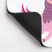 ユニコーンに乗るかわいいブロンドの髪の少女 マウスパッド (コーナー)