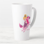 ユニコーンに乗るかわいい黄色い髪の少女 カフェラテマグ (右アングル)