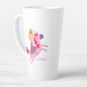 ユニコーンに乗るかわいい黄色い髪の少女 カフェラテマグ (左アングル)