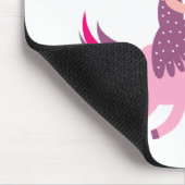 ユニコーンに乗るかわいい黄色い髪の少女 マウスパッド (コーナー)