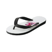 ユニコーンに乗るかわいい黒髪の女の子 キッズビーチサンダル (アングル)