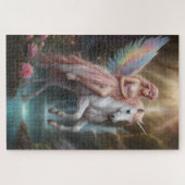 ユニコーンに乗る妖精 ジグソーパズル (横)