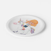 ユニコーンに乗る少女 ペーパープレート (アングル)