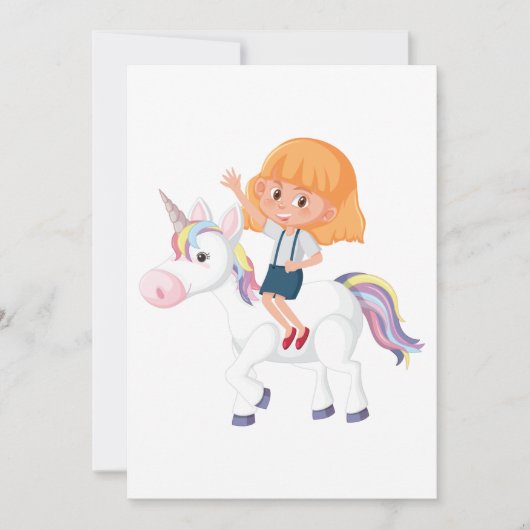 ユニコーンに乗る少女 招待状 (正面)