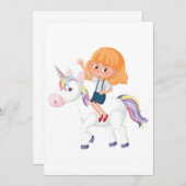 ユニコーンに乗る少女 招待状 (正面/裏面)