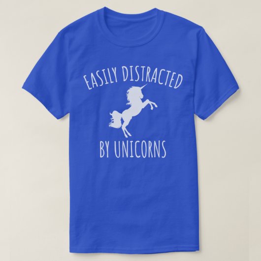 ユニコーンに気を取られる Tシャツ (デザイン正面)