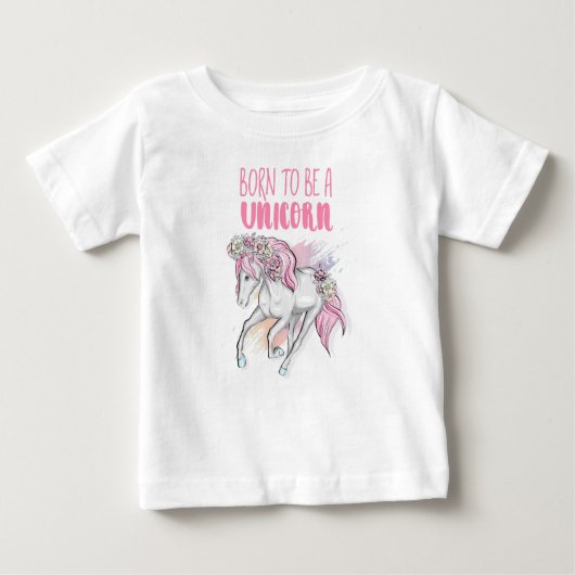 ユニコーンに生まれたい ベビーTシャツ (正面)