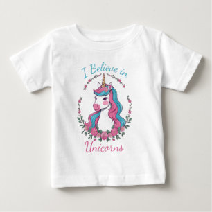 ユニコーンに願いを ベビーTシャツ