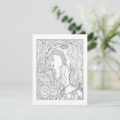 ユニコーンぬりえポストカード|楽しい手作りアートカード 招待状 (スタンド正面)