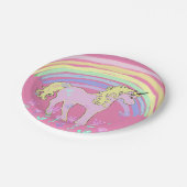 ユニコーンのおとぎ話の誕生会のピンクのプレート ペーパープレート (アングル)