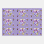ユニコーンのかわいい不思議な水彩ラッピング ラッピングペーパーシート (正面2)