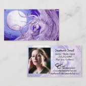 ユニコーンのかわいいpegacornのペガソスの馬の子馬の月ルナ 名刺 (正面/裏面)