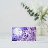 ユニコーンのかわいいpegacornのペガソスの馬の子馬の月ルナ 名刺 (スタンド正面)