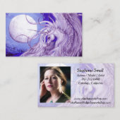 ユニコーンのかわいいpegacornのペガソスの馬の子馬の月ルナ 名刺 (正面/裏面)