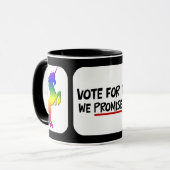 ユニコーンのために投票し、日光および虹を得て下さい マグカップ (正面左)