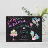 ユニコーンのようにパーティしよう 楽しい招待 どんな行事にも 招待状 (スタンド正面)