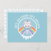 ユニコーンのアイスクリームコーン ポストカード (正面/裏面)